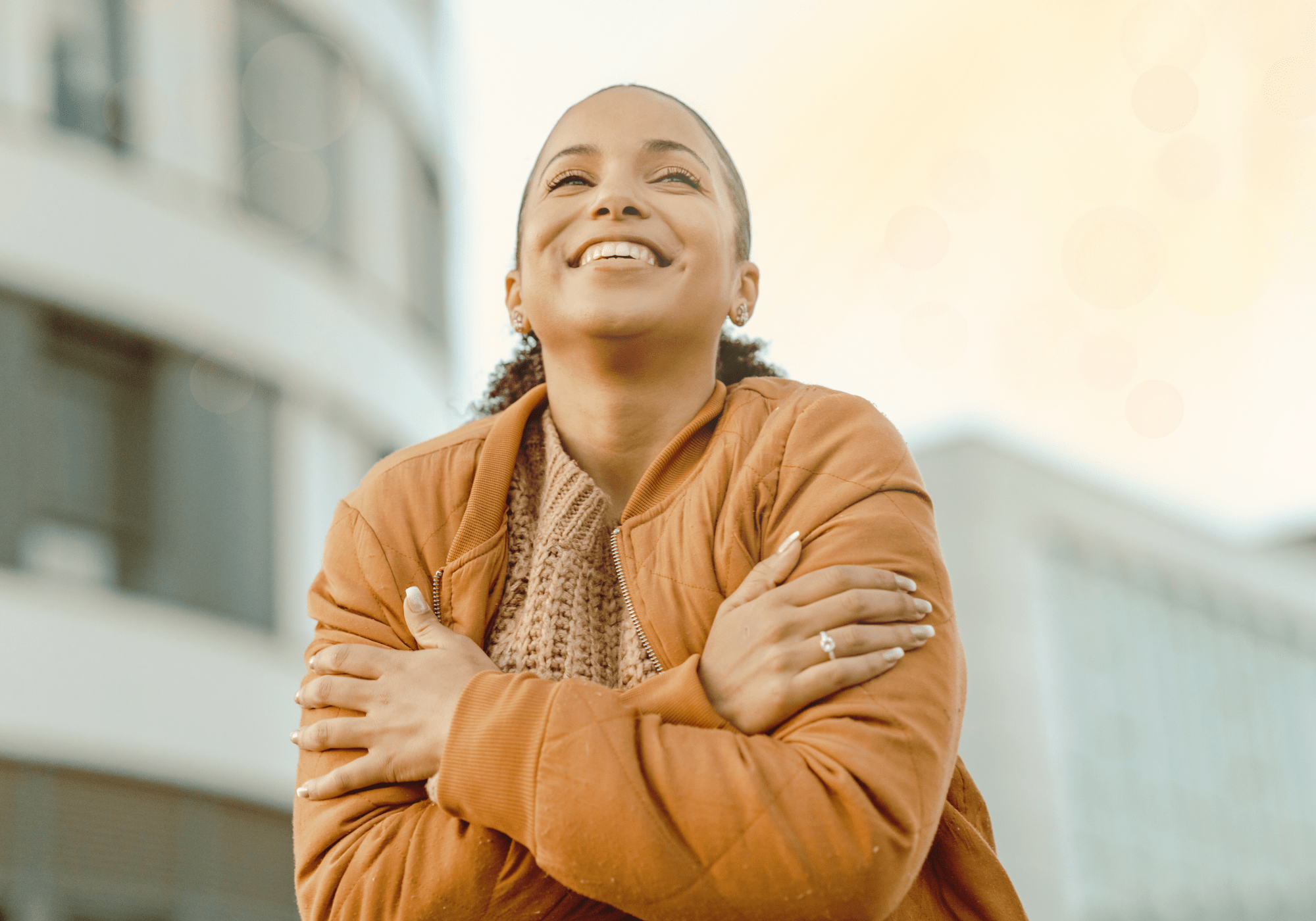 Woman feeling calm and confident